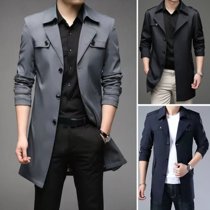 Mid-length business style trench coat