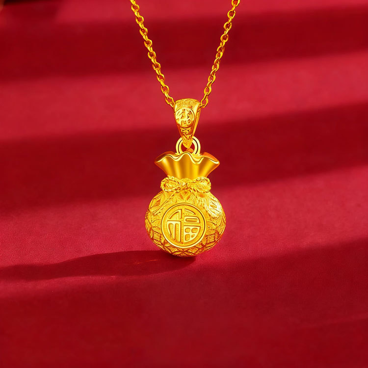Lucky Fortune Silk Purse Necklace