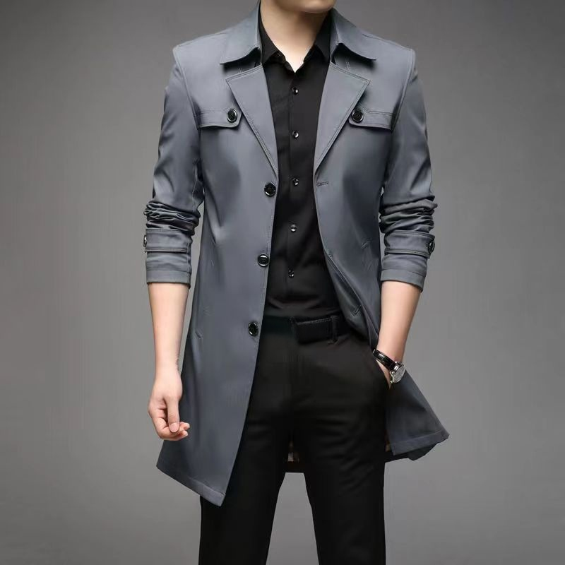 Mid-length business style trench coat
