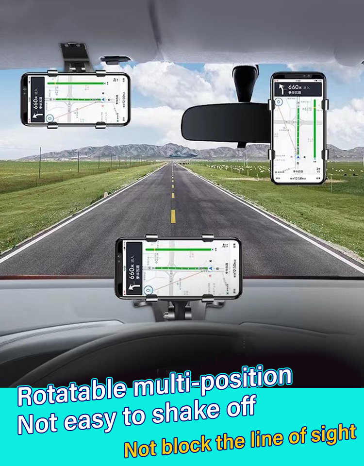 ✨Car multifunctional mobile phone holder, It can rotate 360° in all directions and adjust the angle by 180°, making it compatible with all models