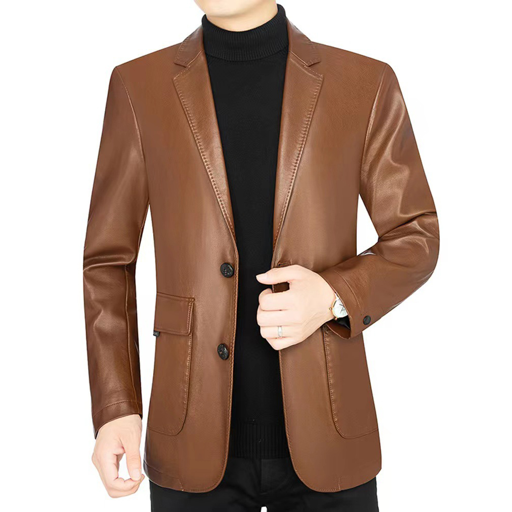 Men's comfortable and warm high-quality leather jacket