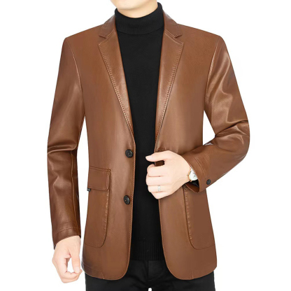 Men's comfortable and warm high-quality leather jacket