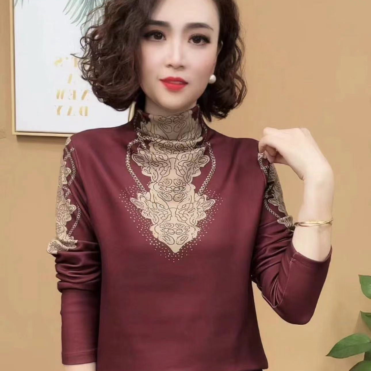 Women's double faced fleece bottoming shirt