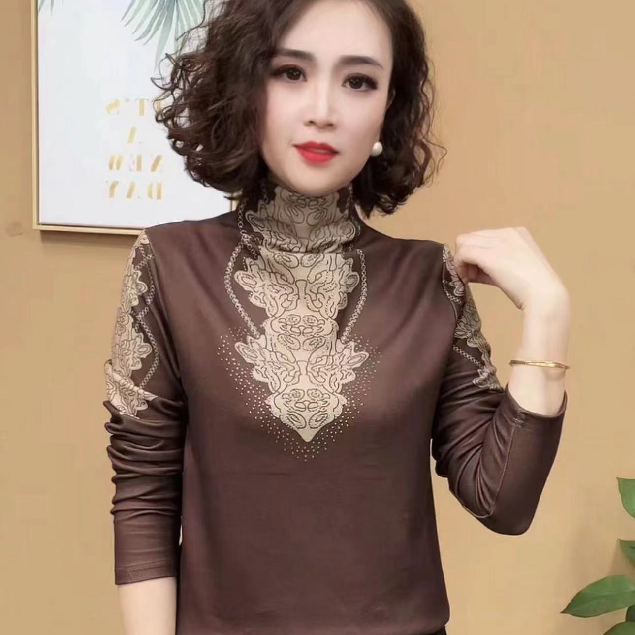 Women's double faced fleece bottoming shirt