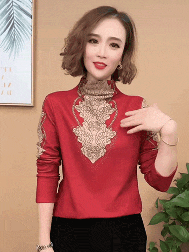 Women's double faced fleece bottoming shirt