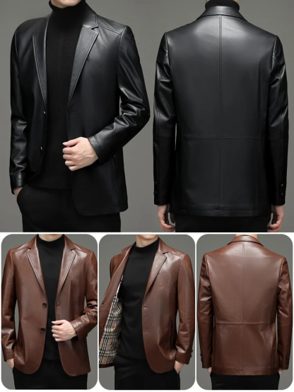 Men's comfortable and warm high-quality leather jacket