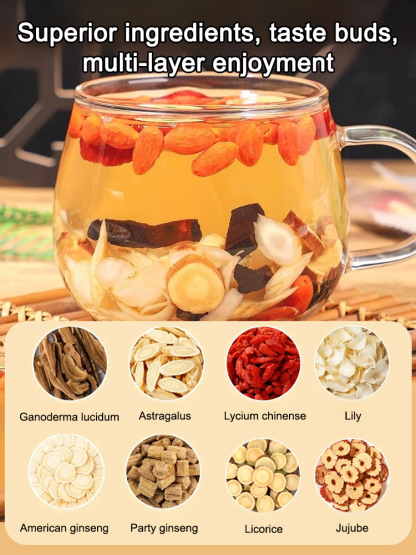 [Restore vitality during the dog days] Double ginseng and ganoderma lucidum vitality tea