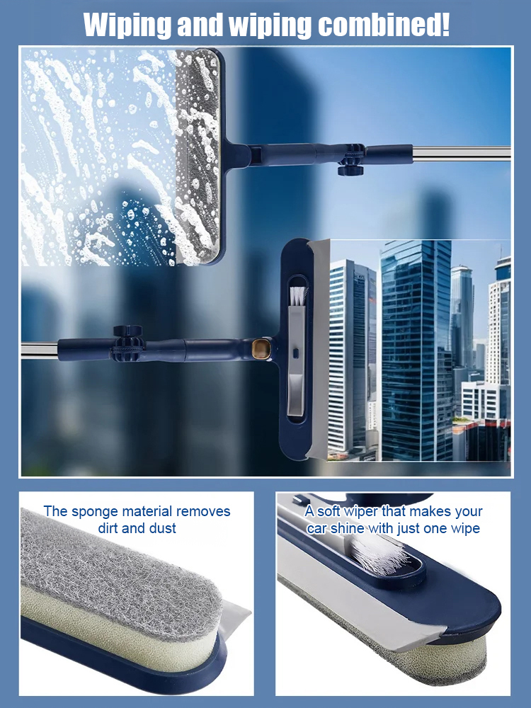 Adjustable Extended Window Cleaner,Say goodbye to back pain, safe and labor-saving