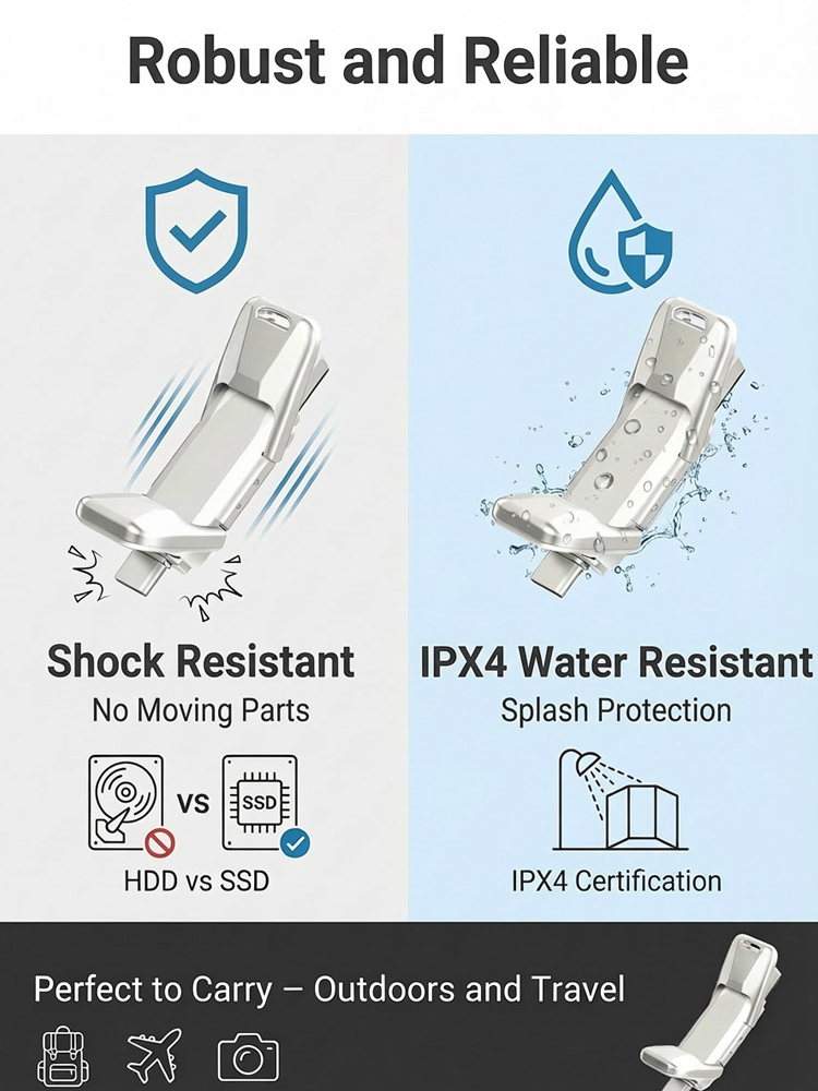 2-in-1 Mobile Solid State USB Drive for Phone & PC