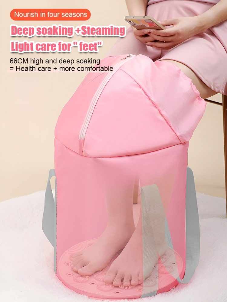 Collapsible thermostatic foot soaking bucket