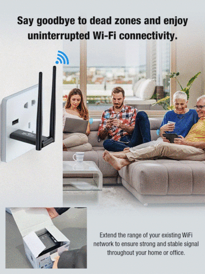 WiFi signal booster,Up to 10 times faster, can be used through 5 walls