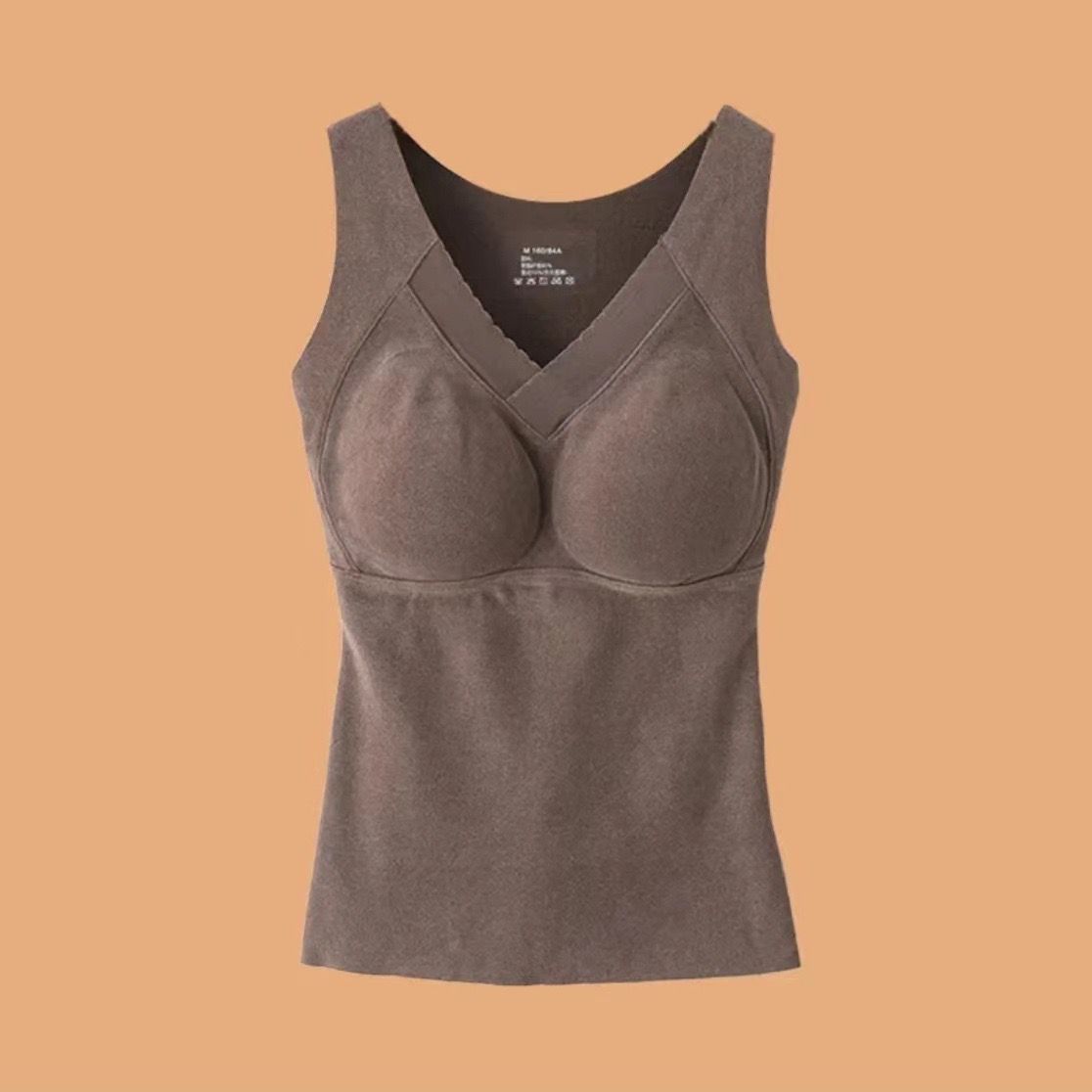 Graphene Self-Heating Warm Lace Vest with Built-in Bra