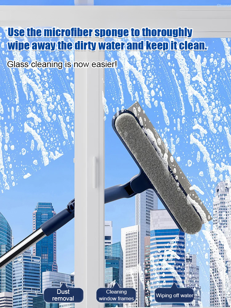 Adjustable Extended Window Cleaner,Say goodbye to back pain, safe and labor-saving