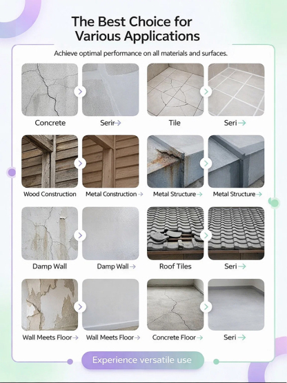 Quick-drying self-leveling high-elasticity crack-resistant repair glue