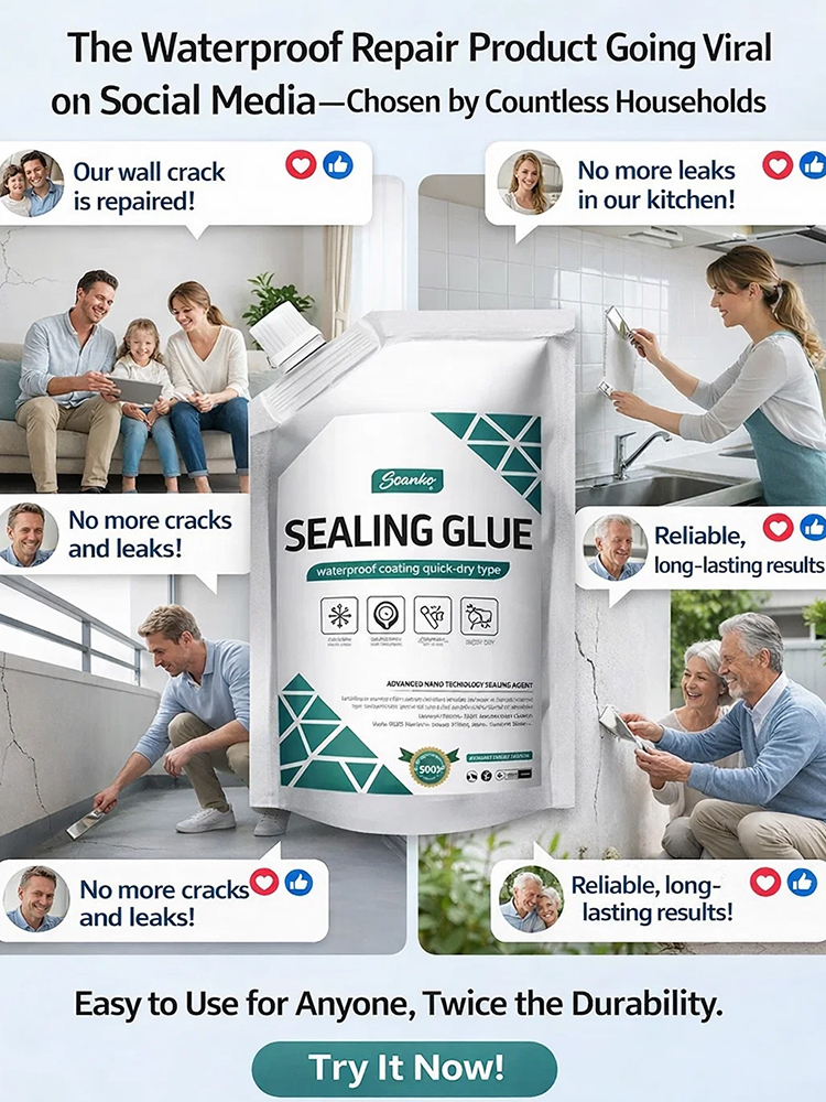 Quick-drying self-leveling high-elasticity crack-resistant repair glue