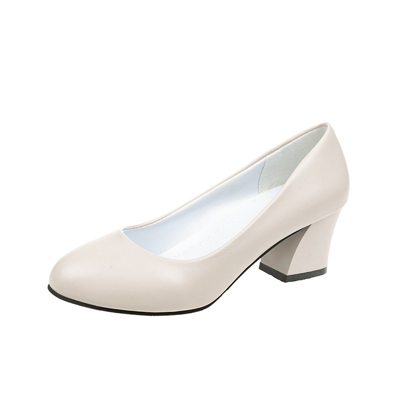 Comfortable Chunky Heel Leather Shoes