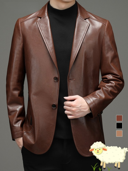 Men's comfortable and warm high-quality leather jacket