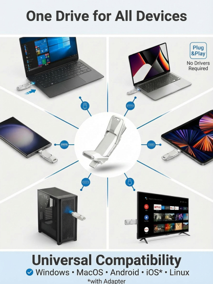 2-in-1 Mobile Solid State USB Drive for Phone & PC