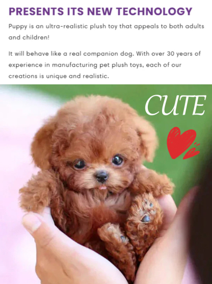 Simulates 98% of real tactile feedback, super realistic robot puppy