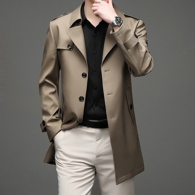 Mid-length business style trench coat