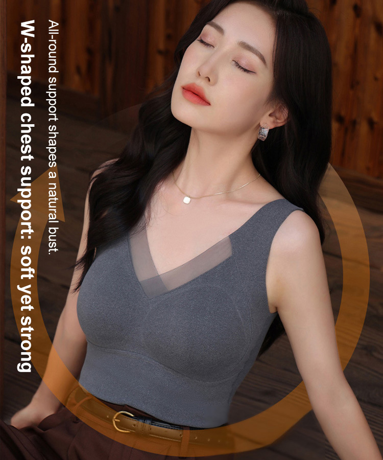 Graphene Self-Heating Warm Lace Vest with Built-in Bra