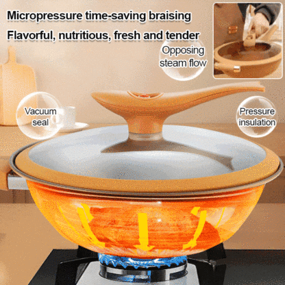 Titanium micropress clay non-stick health pot