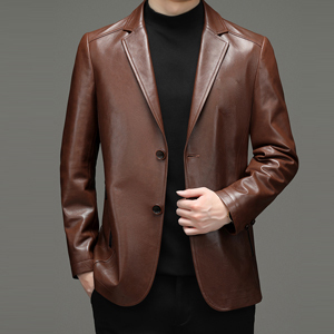 Men's comfortable and warm high-quality leather jacket