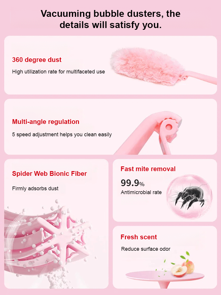 【Electrostatic adsorption】Magic dust bubble duster