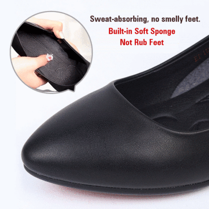 Comfortable Chunky Heel Leather Shoes