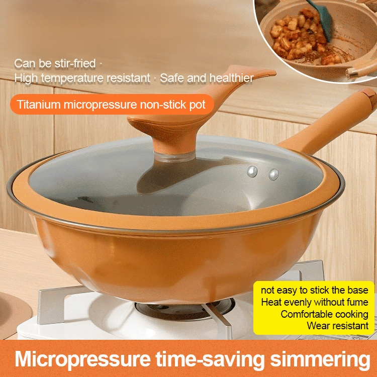 Titanium micropress clay non-stick health pot