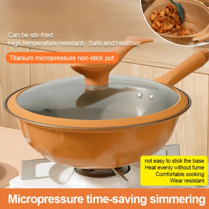 Titanium micropress clay non-stick health pot