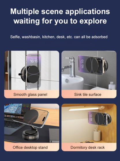 Three-axis folding magnetic car phone holder，Can be used from the car to the kitchen