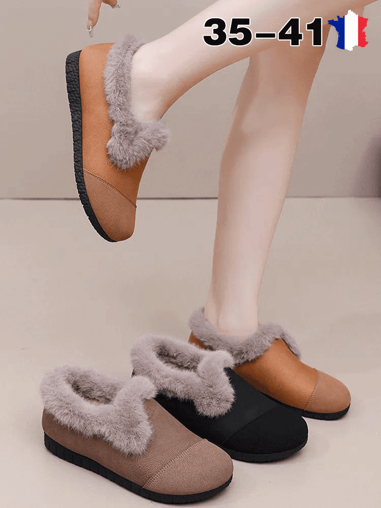 【腳寬腳胖必備】防滑復古一腳蹬加絨鞋