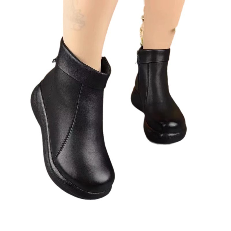 優雅復古軟底軟面馬丁靴