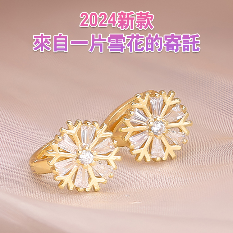輕奢高級感雪花耳環