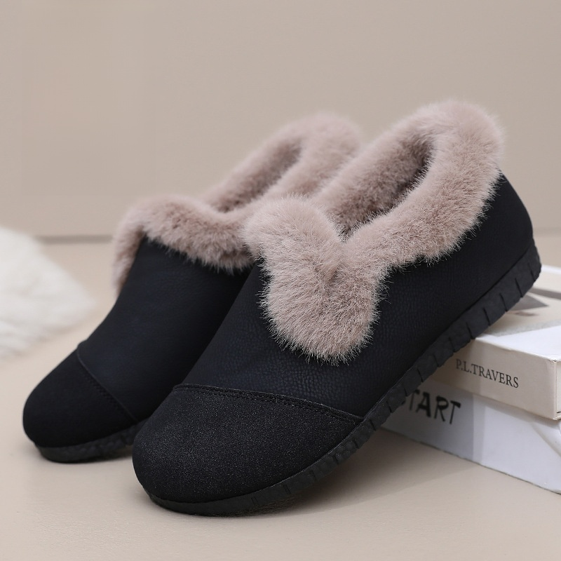 【腳寬腳胖必備】防滑復古一腳蹬加絨鞋