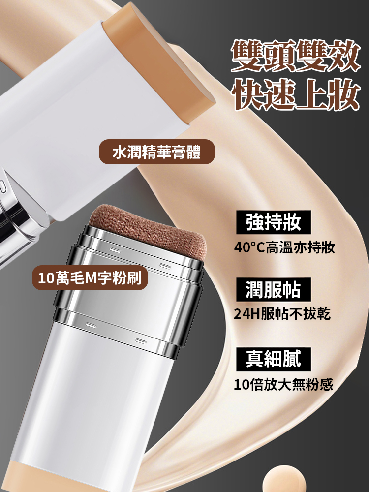 【肌膚橡皮擦】雙頭隱紋粉底棒
