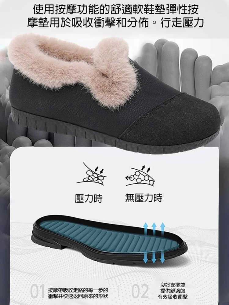 【腳寬腳胖必備】防滑復古一腳蹬加絨鞋