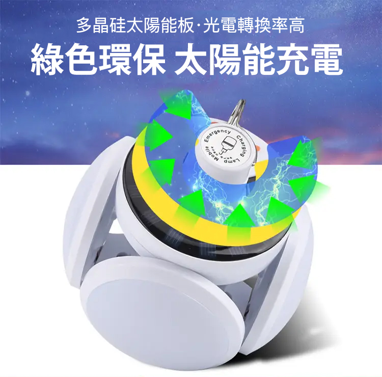 【0電費 太陽光充電】太陽能環保飛碟燈