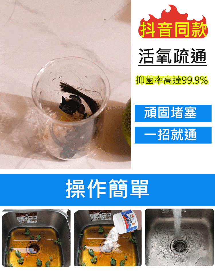 【中三清管道疏通劑】快速解決堵塞，疏通管道~