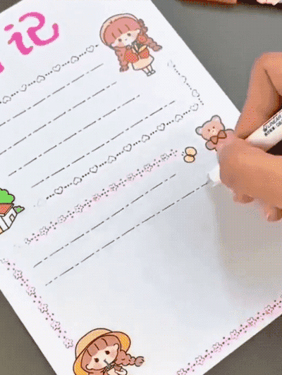  【手帳必備】花型輪廓曲線筆