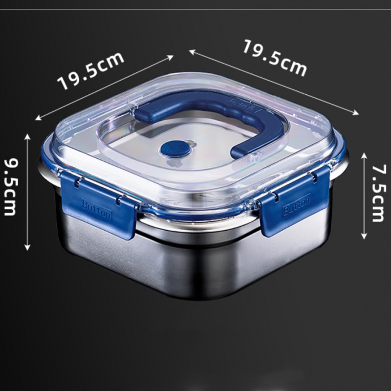 可明火加厚不鏽鋼密封提把保鮮盒