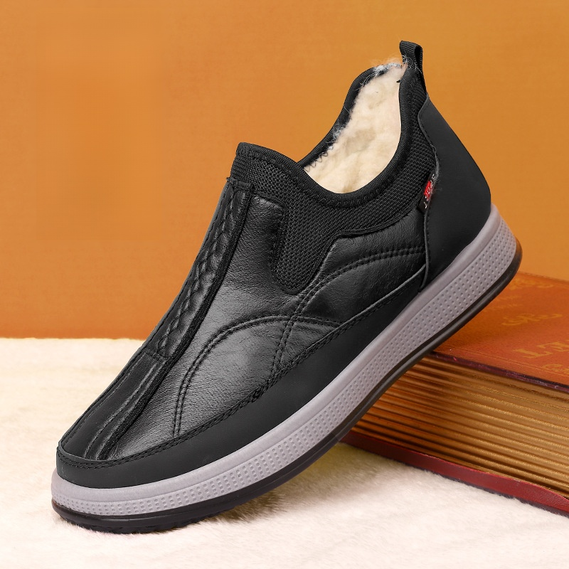 【防水防滑】加絨加厚一腳蹬男士雪靴