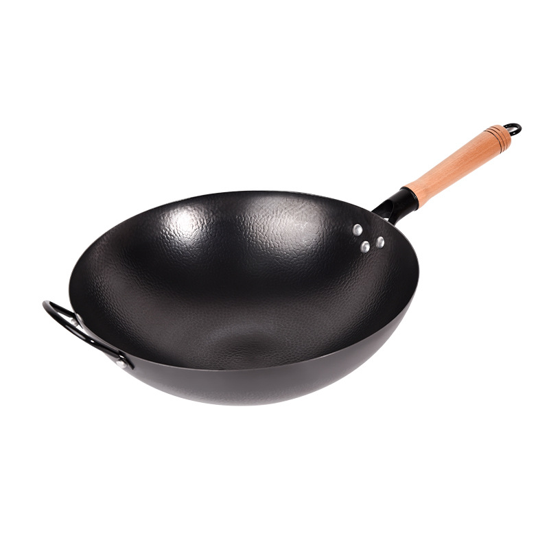 免鍋健康無塗層錘紋精鐵鍋