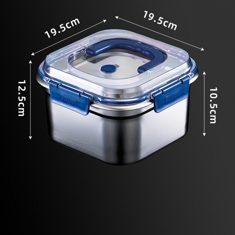 可明火加厚不鏽鋼密封提把保鮮盒