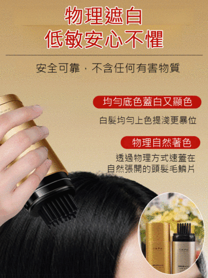 【1梳蓋白】草本不掉色美髮棒膏