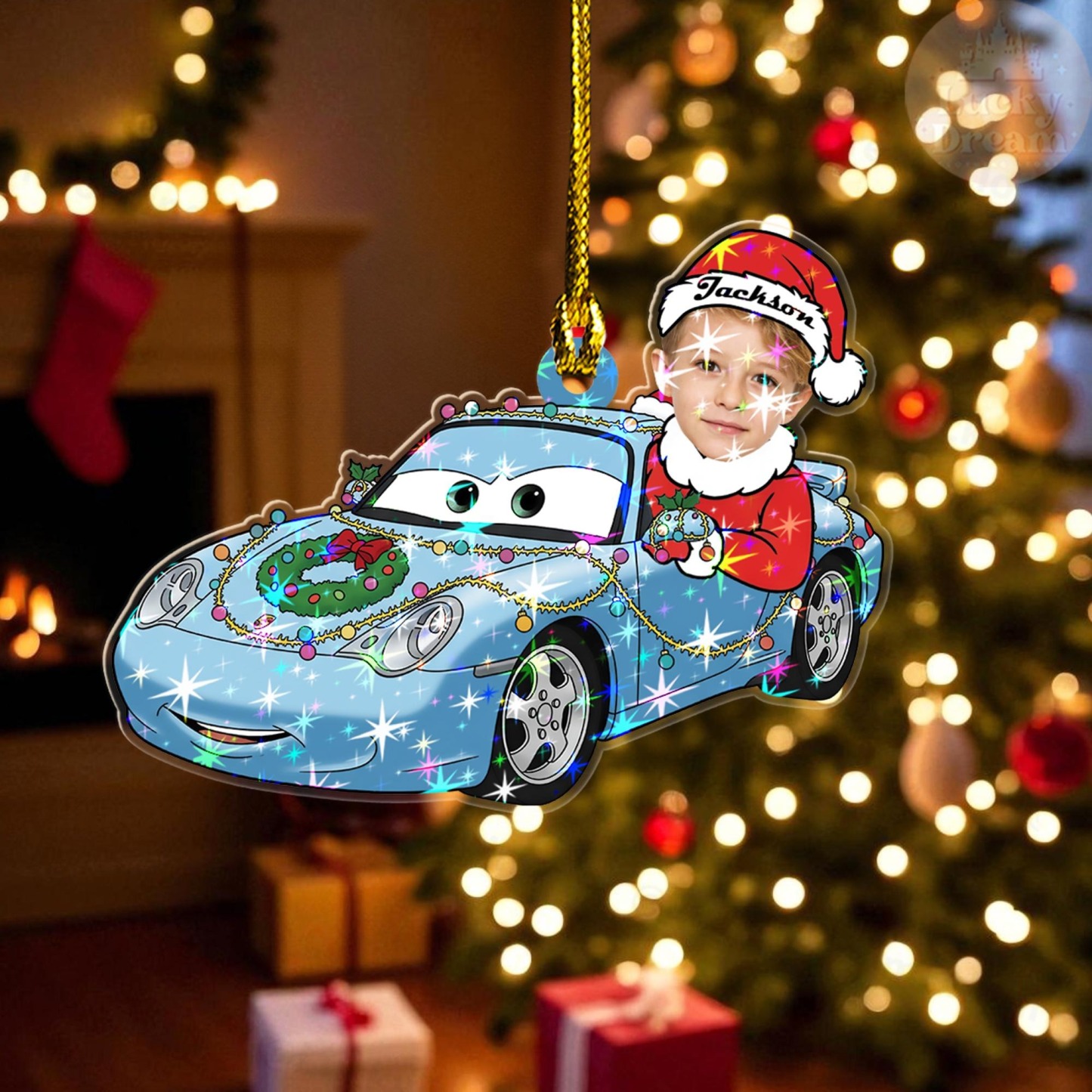 Personalized Disney Cars Acrylic Christmas Ornament for Kids,Kids Name Christmas Ornament,Custom Photo Character Lightning McQueen Tow Mater - photomoonlampau