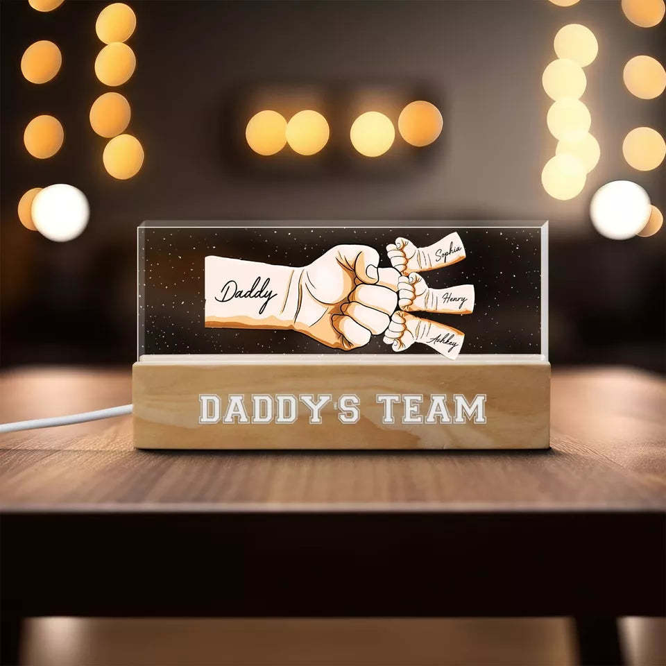 Personalized LED Lights with Fist Pattern Cool Gifts for Father's Day - photomoonlampau