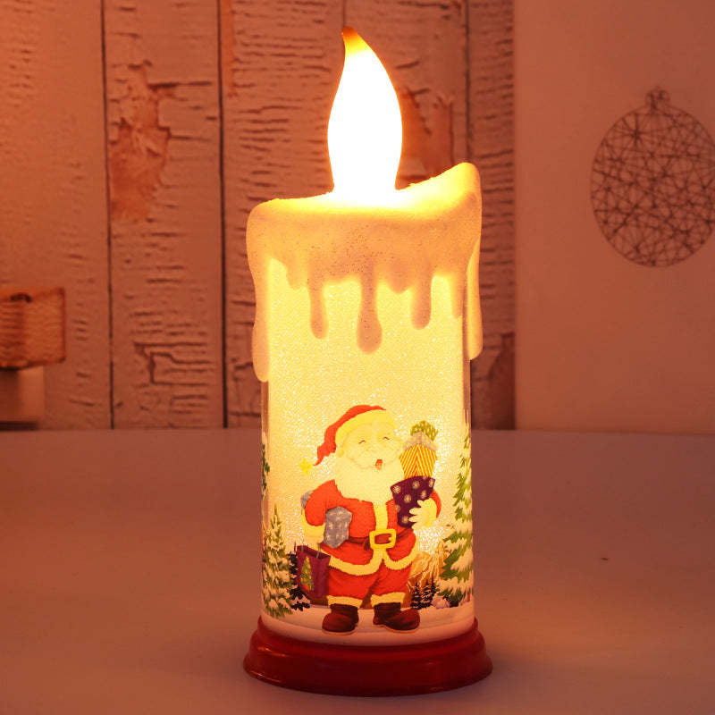 LED Simulation Christmas Flame Candle Santa Claus Snowman Candle Dinners Decoration Night Light - photomoonlampau
