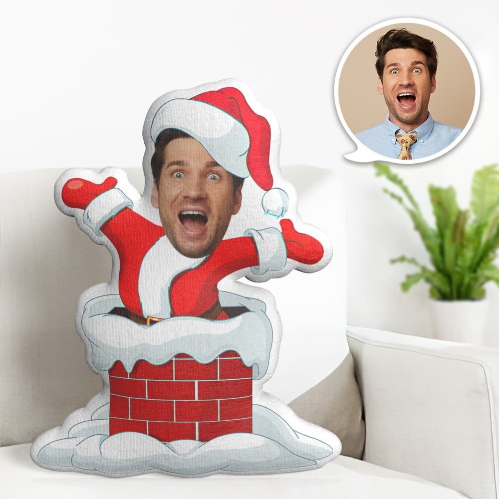 Custom Face Pillow Personalised Photo Pillow Chimney Christmas MiniMe Pillow Gifts for Christmas - photomoonlampau